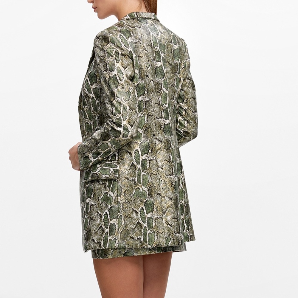 Python Faux-Leather Blazer Jacket - Picture 3 of 8